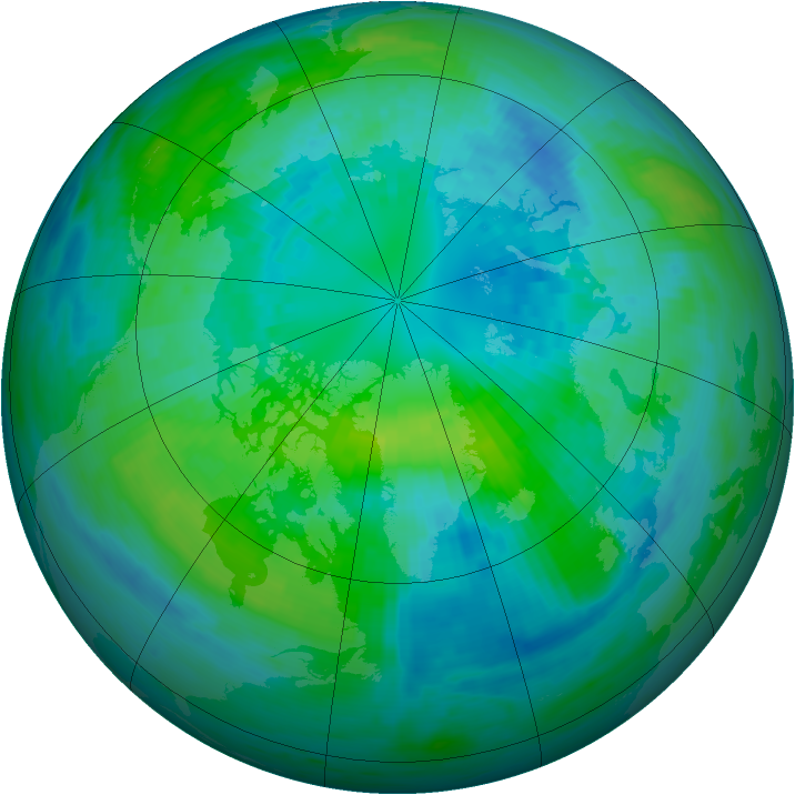 Arctic ozone map for 06 October 1990